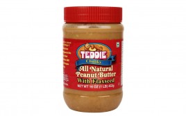 Teddie Chunky All Natural Peanut Butter With Flaxseed  Plastic Jar  453 grams